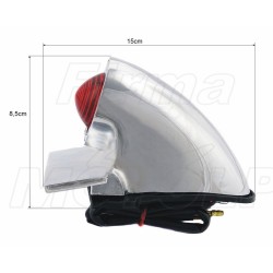 TYLNA LAMPA TYŁ OBUDOWA CHROM METAL UNIWERSALNA NA PŁASKĄ POWIERZNIĘ