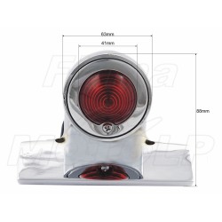 TYLNA LAMPA TYŁ OBUDOWA CHROM METAL UNIWERSALNA NA PŁASKĄ POWIERZNIĘ