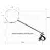 LUSTERKO CHROM METAL UCHWYT OBEJMA NA KIEROWNICĘ 22MM / 25,4MM 1 CAL
