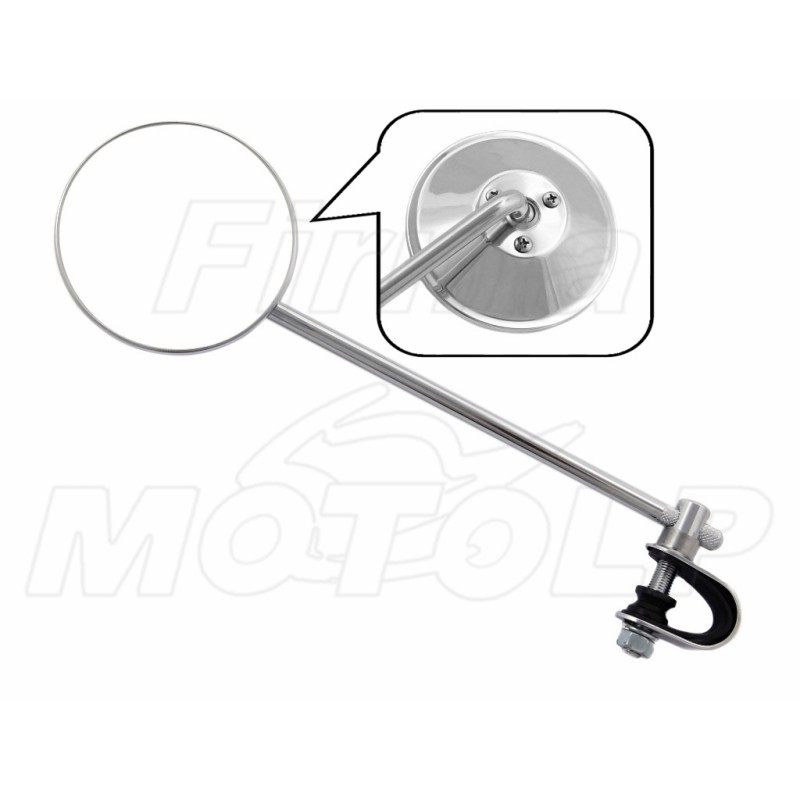 LUSTERKO CHROM METAL UCHWYT OBEJMA NA KIEROWNICĘ 22MM / 25,4MM 1 CAL