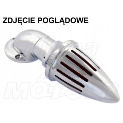 TUNINGOWY WKŁAD FILTRA POWIETRZA STOŻKOWEGO Z METALOWĄ OBUDOWĄ CHROM
