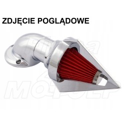 TUNINGOWY WKŁAD FILTRA POWIETRZA STOŻKOWEGO Z METALOWĄ OBUDOWĄ CHROM