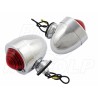 MINI TYLNE LAMPY TYŁ CZERWONE UNIWERSALNE CHROMOWANE METALOWE TYPU JAJKO