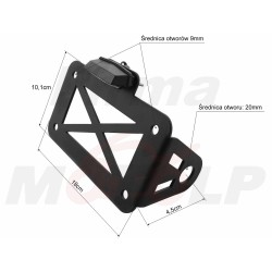 PODSTAWA UCHWYT BOCZNE MOCOWANIE TABLICY REJESTRACYJNEJ PODŚWIETLENIE BOBBER CAFE RACER