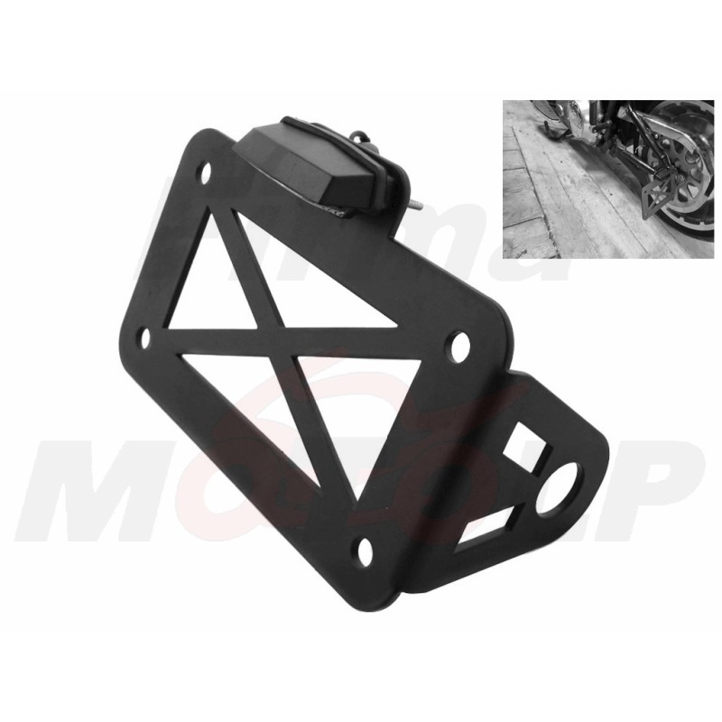 PODSTAWA UCHWYT BOCZNE MOCOWANIE TABLICY REJESTRACYJNEJ PODŚWIETLENIE BOBBER CAFE RACER