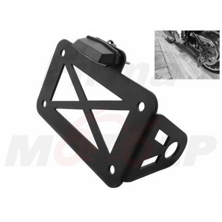 PODSTAWA UCHWYT BOCZNE MOCOWANIE TABLICY REJESTRACYJNEJ PODŚWIETLENIE BOBBER CAFE RACER