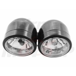 REFLEKTOR LIGHTBAR LAMPA PODWÓJNA ZESPOLONA CZARNY POŁYSK H4+H7 HOMOLOGACJA HR+C-BS