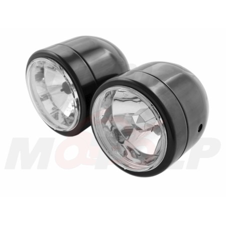 REFLEKTOR LIGHTBAR LAMPA PODWÓJNA ZESPOLONA CZARNY POŁYSK H4+H7 HOMOLOGACJA HR+C-BS
