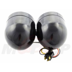 REFLEKTOR LIGHTBAR LAMPA PODWÓJNA ZESPOLONA CZARNY POŁYSK H4+H7 HOMOLOGACJA HR+C-BS