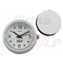 ANALOGOWY WSKAZÓWKOWY ZEGAREK MOTOCYKLOWY Z BIAŁĄ TARCZĄ MOCOWANY NA RZEP