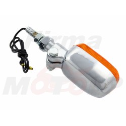 MINI MIGACZE KIERUNKOWSKAZY KIERUNKI METALOWE CHROM 12V 23W ŚRUBA 8MM