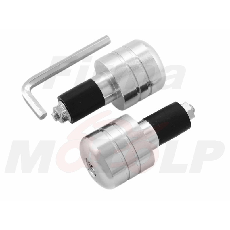 KOŃCÓWKI CIĘŻARKI KIEROWNICY SREBRNE DO KIEROWNICY 22MM GUMA ROZPOROWA