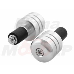 KOŃCÓWKI CIĘŻARKI KIEROWNICY SREBRNE DO KIEROWNICY 22MM GUMA ROZPOROWA