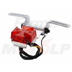 TYLNA LAMPA TYŁ LED NA BŁOTNIK CZERWONA CHROM KRZYŻ MALTAŃSKI HOMOLOGACJA E11