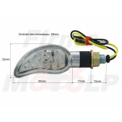 MIGACZE KIERUNKOWSKAZY KIERUNKI LED CHROM BANAN 12V 0,5W HOMOLOGACJA E11