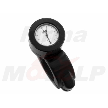 ZEGAREK MOTOCYKLOWY NA KIEROWNICĘ 22MM LUB 25,4MM 1 CAL METAL CZARNY POŁYSK