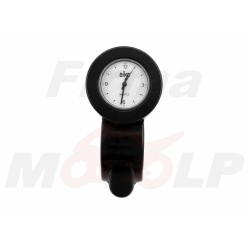 ZEGAREK MOTOCYKLOWY NA KIEROWNICĘ 22MM LUB 25,4MM 1 CAL METAL CZARNY POŁYSK