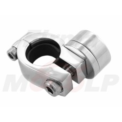 ZEGAREK MOTOCYKLOWY NA KIEROWNICĘ 22MM LUB 25,4MM 1 CAL CHROM METAL BIAŁA TARCZA