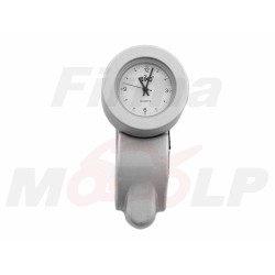 ZEGAREK MOTOCYKLOWY NA KIEROWNICĘ 22MM LUB 25,4MM 1 CAL SREBRNY BIAŁA TARCZA