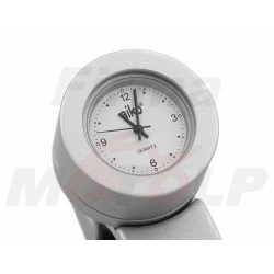 ZEGAREK MOTOCYKLOWY NA KIEROWNICĘ 22MM LUB 25,4MM 1 CAL SREBRNY BIAŁA TARCZA