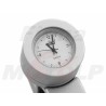 ZEGAREK MOTOCYKLOWY NA KIEROWNICĘ 22MM LUB 25,4MM 1 CAL SREBRNY BIAŁA TARCZA