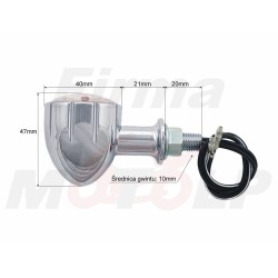 KIERUNKOWSKAZY KIERUNKI MIGACZE METALOWE CHROMOWANE 12V 21W HOMOLOGACJA E4