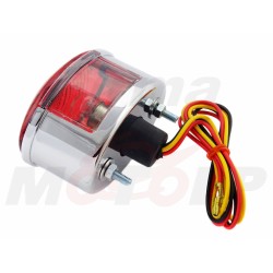 TYLNA LAMPA TYŁ CHROMOWANA CHROM 12V 23/8W STOP BOBBER CAFE RACER