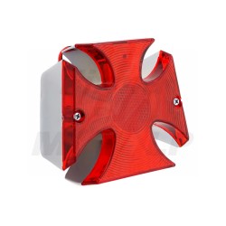 TYLNA LAMPA TYŁ CHROM METAL KRZYŻ MALTAŃSKI CHOPPER DRAG KLASYK 12V 23/8W