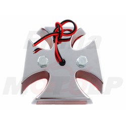 TYLNA LAMPA TYŁ CHROM METAL KRZYŻ MALTAŃSKI CHOPPER DRAG KLASYK 12V 23/8W