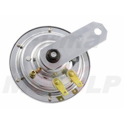 NOWY CHROMOWANY METALOWY KLAKSON SYGNAŁ DŹWIĘKOWY TITEK SYRENA 12V 9,5CM