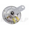 NOWY CHROMOWANY METALOWY KLAKSON SYGNAŁ DŹWIĘKOWY TITEK SYRENA 12V 9,5CM