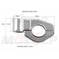 UCHWYT MOCOWANIE OBEJMA LUSTERKA LICZNIKA OBROTOMIERZA METAL CHROM M10x1.25