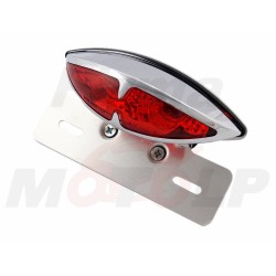 TYLNA LAMPA TYŁ CHROMOWANA METALOWA NA BŁOTNIK UCHWYT TABLICY REJESTRACYJNEJ HOMOLOGACJA E11