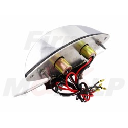 TYLNA LAMPA TYŁ CHROMOWANA METALOWA NA BŁOTNIK UCHWYT TABLICY REJESTRACYJNEJ HOMOLOGACJA E11