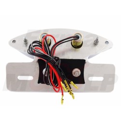 TYLNA LAMPA TYŁ CHROMOWANA METALOWA NA BŁOTNIK UCHWYT TABLICY REJESTRACYJNEJ HOMOLOGACJA E11