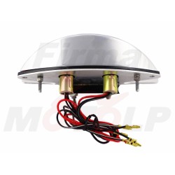 TYLNA LAMPA TYŁ CHROMOWANA METALOWA NA BŁOTNIK UCHWYT TABLICY REJESTRACYJNEJ HOMOLOGACJA E11