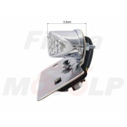 TYLNA LAMPA TYŁ LED CHROMOWANA NA BŁOTNIK Z UCHWYTEM TABLICY HOMOLOGACJA E8