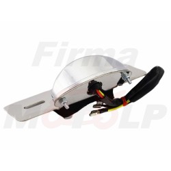 TYLNA LAMPA TYŁ LED CHROMOWANA NA BŁOTNIK Z UCHWYTEM TABLICY HOMOLOGACJA E8