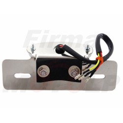 TYLNA LAMPA TYŁ LED CHROMOWANA NA BŁOTNIK Z UCHWYTEM TABLICY HOMOLOGACJA E8