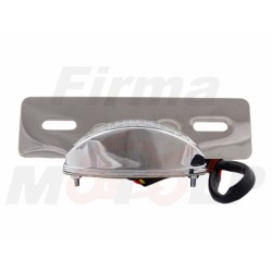 TYLNA LAMPA TYŁ LED CHROMOWANA NA BŁOTNIK Z UCHWYTEM TABLICY HOMOLOGACJA E8