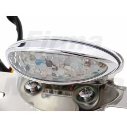 TYLNA LAMPA TYŁ LED CHROMOWANA NA BŁOTNIK Z UCHWYTEM TABLICY HOMOLOGACJA E8