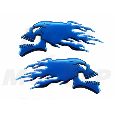 EMBLEMAT ZNACZEK NAKLEJKA 3D SILIKON CZACHA CZASZKA Z PŁOMIENIAMI SKULL