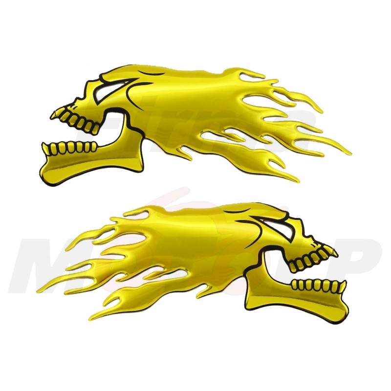 EMBLEMAT ZNACZEK NAKLEJKA 3D SILIKON CZACHA CZASZKA Z PŁOMIENIAMI SKULL