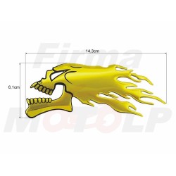 EMBLEMAT ZNACZEK NAKLEJKA 3D SILIKON CZACHA CZASZKA Z PŁOMIENIAMI SKULL