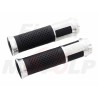 TUNING MANETKI MOTOCYKLOWE GUMY GRIPY CZARNE SREBRNE NA KIEROWNICĘ 22MM