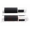 TUNING MANETKI MOTOCYKLOWE GUMY GRIPY CZARNE SREBRNE NA KIEROWNICĘ 22MM