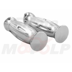 MANETKI MOTOCYKLOWE GRIPY METALOWE CHROMOWANE NA KIEROWNICĘ 22MM ROLGAZ NA 2 LINKI
