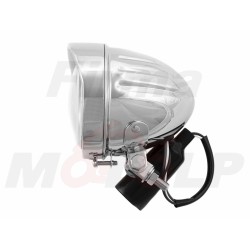 REFLEKTOR LIGHTBAR PRZEDNIA LAMPA PRZÓD Z DASZKIEM 4,5 CALA METAL CHROM H4 12V 60/55W