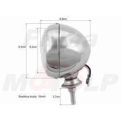 PRZEDNIA LAMPA MOTOCYKLOWA LIGHTBAR PRZÓD 4 CALE CHROM METAL H3 12V 55W