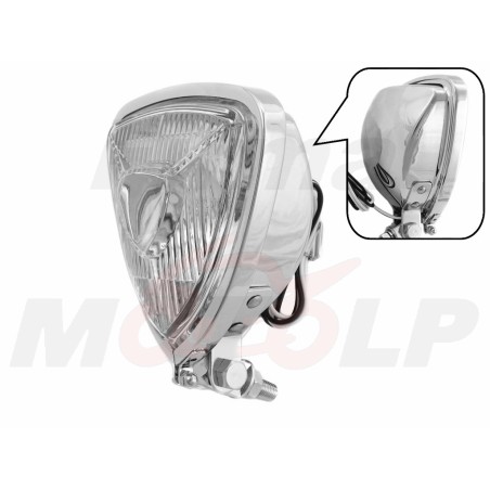 REFLEKTOR LIGHTBAR PRZEDNIA LAMPA PRZÓD TRÓJKĄTNA METAL CHROM H3 12V 55W